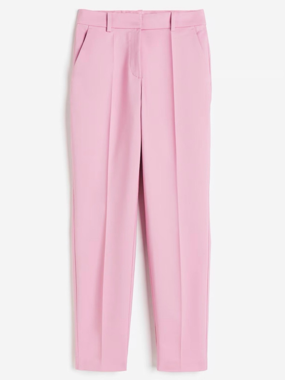 H&M Pastel Pink Ankle-length slacks pants stretch elastic waistband Trousers